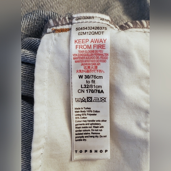 Topshop High Rise Mom Jeans Mid-Blue Wash Size W30 L32 - Picture 2 of 9